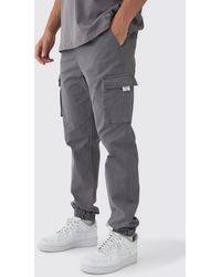 BoohooMAN - Slim Fit Cuffed Cargo Pants - Lyst