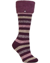 Heat Holders - Ladies Multicoloured Striped Patterned Long Wellington Boot Thermal Socks - Lyst