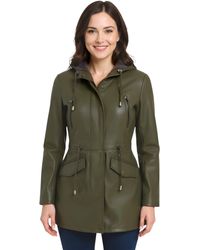 Infinity Leather - Hooded Parka Jacket-Bucharest Lamb Leather - Lyst