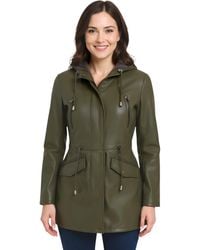 Infinity Leather - Hooded Parka Jacket-Bucharest Lamb Leather - Lyst