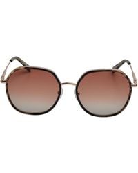 Longchamp - Hexagonal Metal Sunglasses With Acetate Frame Lo163S - Lyst