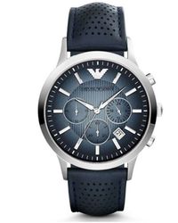Emporio Armani - Renato Mannen Horloge Blauw Ar2473 - Lyst