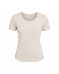 Nike - Tight Scoop-Back Mini-Rib Light Orewood Top - Lyst
