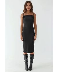 Hiccup - Cowl Neck Bodycon Midi Dress - Lyst