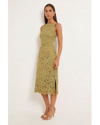 Wallis - Lace Satin Strap Pencil Dress - Lyst
