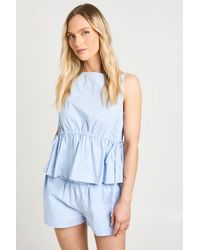 Boohoo - Petite Elasticated Waist Stripe Boxer Runner Short - Lyst