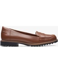 Clarks - Griffin Milly Tan Leather Shoes - Lyst