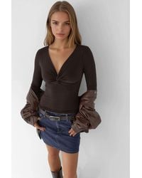 Hiccup - V-Neck Twist-Front Long Sleeve Top - Lyst