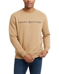 Tommy Hilfiger - Sweatshirt Terry Cotton Embroidered Logo Pullover Jumper - Lyst