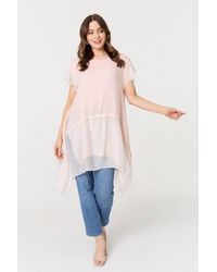 Izabel London - Cap Sleeve Relaxed Longline Tunic Top - Lyst