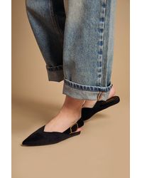 Oasis - Binx Faux Suede Slingback Pointed Flat Shoes - Lyst