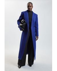 Karen Millen - Petite Wool Blend Tailored Fitted Maxi Coat - Lyst