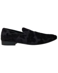 Dolce & Gabbana - Black Brocade Loafers Formal Shoes - Lyst