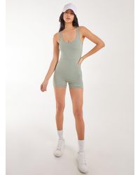 Pink Vanilla - Super Soft Active Cross Back Unitard - Lyst