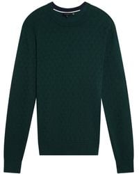Ted Baker - Sainsy T Stitch Crew Neck Jumper Cotton - Lyst