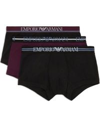 Emporio Armani - Men's Ea7 3 Pack Mixed Waistband Cotton Boxer Briefs In Multi Colour - Lyst