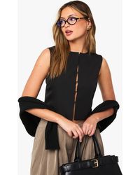 Boohoo - High Neck Boxy Waistcoat - Lyst