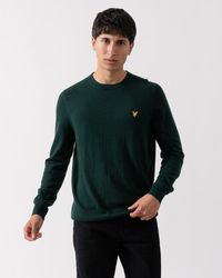 Lyle & Scott - Cotton Merino Crew Neck Jumper Colour: W486 Dark, Size: L - Lyst