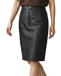 Infinity Leather - Biker Pencil Long Midi Skirt - Lyst