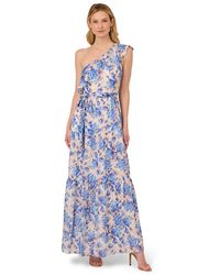 Adrianna Papell - Satin Stripe Ankle Dress - Lyst