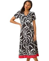 Roman - Linear Border Shirt Dress - Lyst