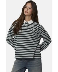 Good For Nothing - Striped Monogram Long Sleeve Polo - Lyst