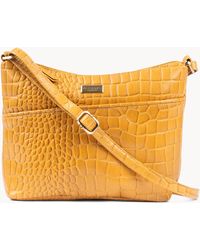 Assots London - 'Carol' Embossed Croc Real Leather Designer Crossbody Shoulder Bag - Lyst