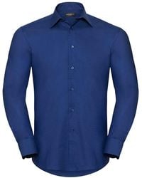 Russell - Collection Oxford Easy-Care Tailored Long-Sleeved Shirt (Bright Royal) - Lyst