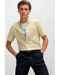 Secret Label - Short Sleeve Cotton Oxford Shirt - Lyst