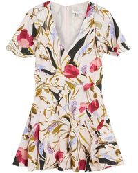 Ted Baker - Issiia Frill Detail Pale Mini Dress - Lyst
