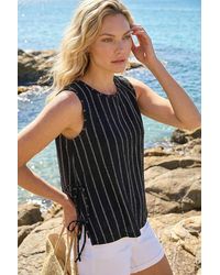 Roman - Stripe Side Tie Detail Top - Lyst