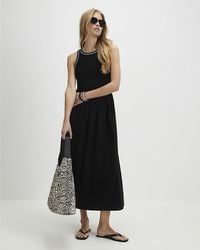 River Island - Maxi Dress Sleeveless Round Neck Cotton - Lyst