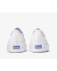 Keds - Triple Cvo Eyelet Fashion Sneaker White With Rubber Outsole Canvas - Lyst