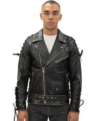 Infinity Leather - Embossed Brando Biker Jacket-Chicago - Lyst