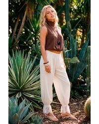 Boohoo - Chiffon Lace Hem Balloon Trouser - Lyst