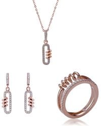 Orphelia - 'Gigi' 925 Sterling Set: Necklace + Earrings + Ring - Lyst