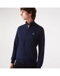 Lacoste - Regular Fit Brushed Fleece Sweatshirt With Zipper - Lyst