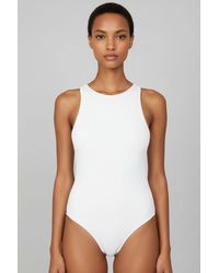Bigdart - Fitted Sleeveless Crew Neck Bodysuit With Snap Closure - Lyst