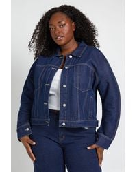 Boohoo - Plus Barrel Sleeve Denim Jacket - Lyst