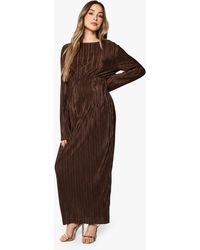 Boohoo - Maternity Plisse Batwing Midaxi Dress - Lyst