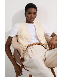 Karen Millen - Denim Button Through Waistcoat - Lyst