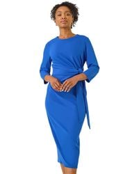 Roman - Petite Tie Waist Stretch Midi Dress - Lyst