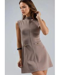 Busem - Mini-Kleid Mit Stehkragen Und Taschen-Details - Lyst
