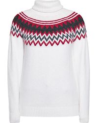 Usha - Strickpullover Damen Wollweiß Mehrfarbig - Lyst