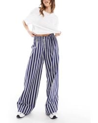 ASOS - Poplin Wide Leg Boxer Trouser - Lyst