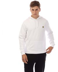 Lyle & Scott - Logo Loop Back Hoodie (wit) - Lyst