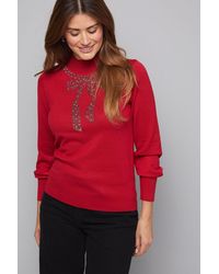 Wallis - Embellished Bow Blouson Jumper - Lyst