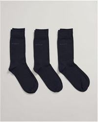 GANT - Set Van Drie Paar Sokken Van Gemerceriseerd Katoen - Lyst