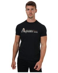 Aquascutum - T-shirt Voor , Zwart - Lyst