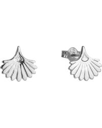 The Jewellery Stockroom - Sterling Fan Shaped Stud - Lyst